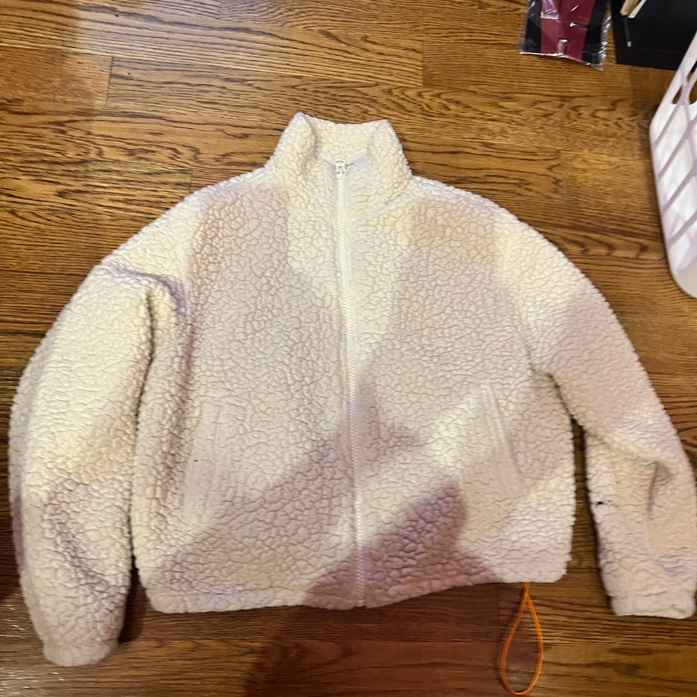 White fur jacket